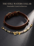 The Golden Vault Pet Collar | Lemon Citrine  Four Seasons Phantom Quartz & Freeform Citrine  | Detachable Crystal Strand | Calm Appetite Abundance