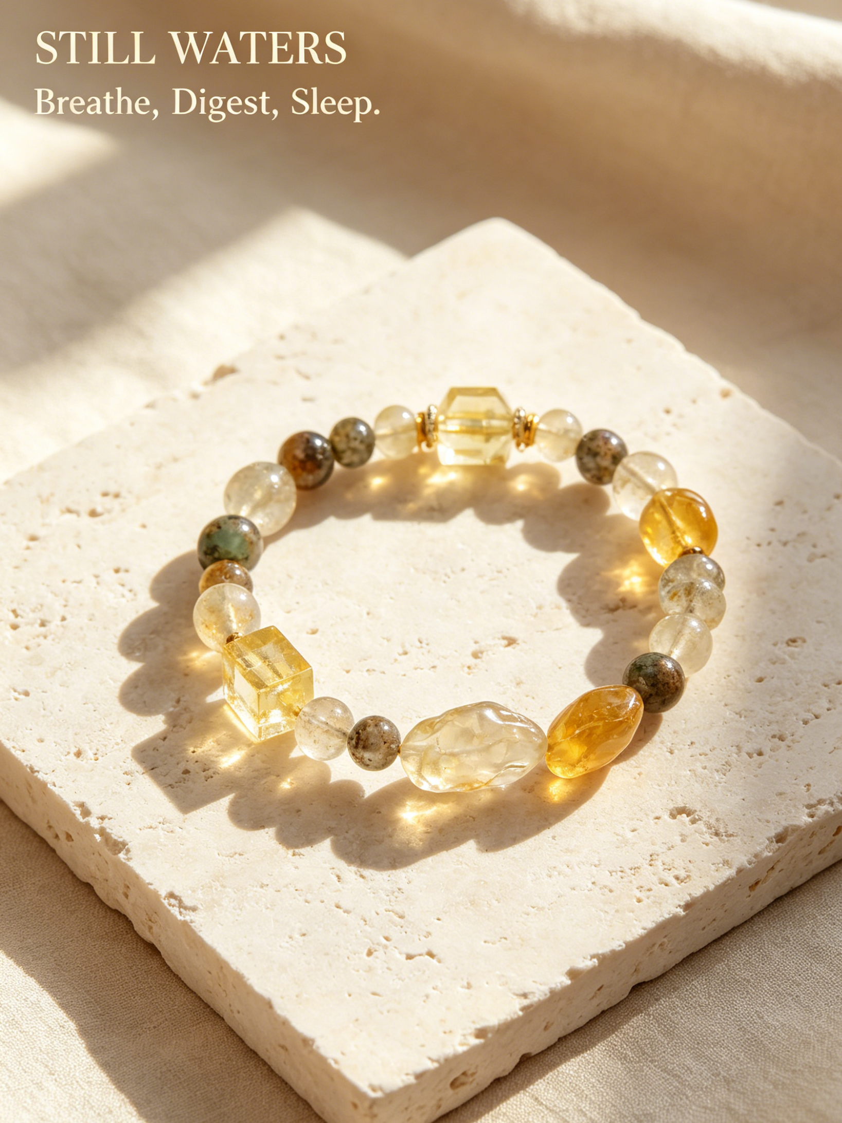 The Golden Vault Bracelet | Lemon Citrine  Four Seasons Phantom Quartz & Freeform Citrine  | Wealth Manifestation Abundance Bracelet