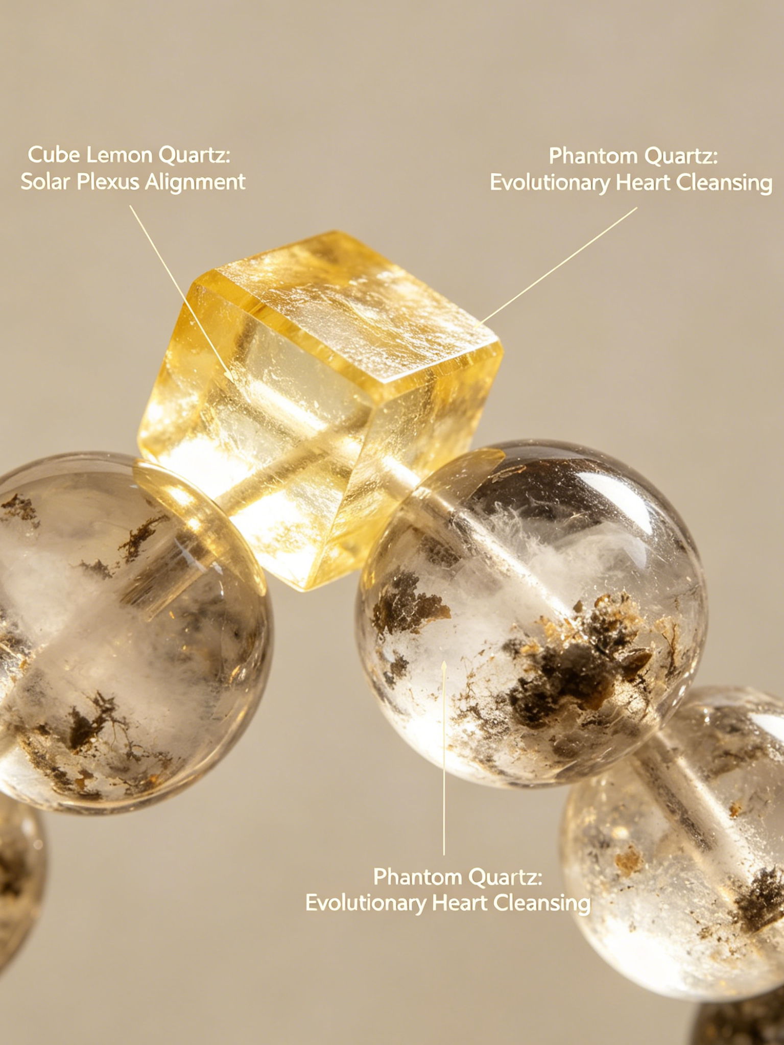 The Golden Vault Bracelet | Lemon Citrine  Four Seasons Phantom Quartz & Freeform Citrine  | Wealth Manifestation Abundance Bracelet