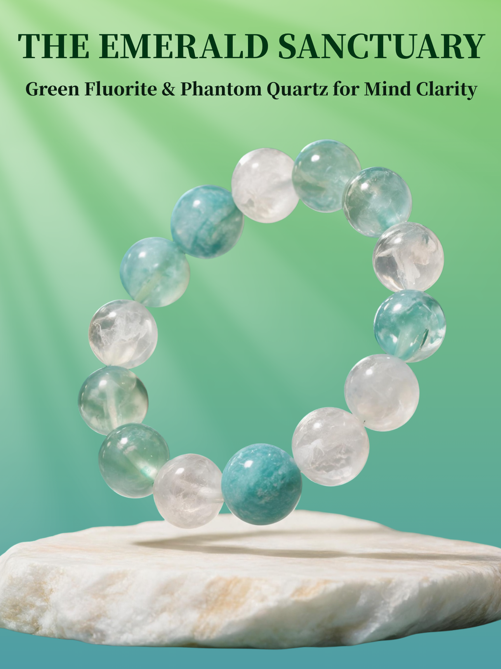 The Emerald Sanctuary | Mind Clarity & Gentle Growth Bracelet