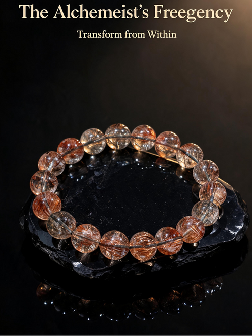 Collector grade Black Gold Super Seven crystal bracelet called The Alchemist's Frequency