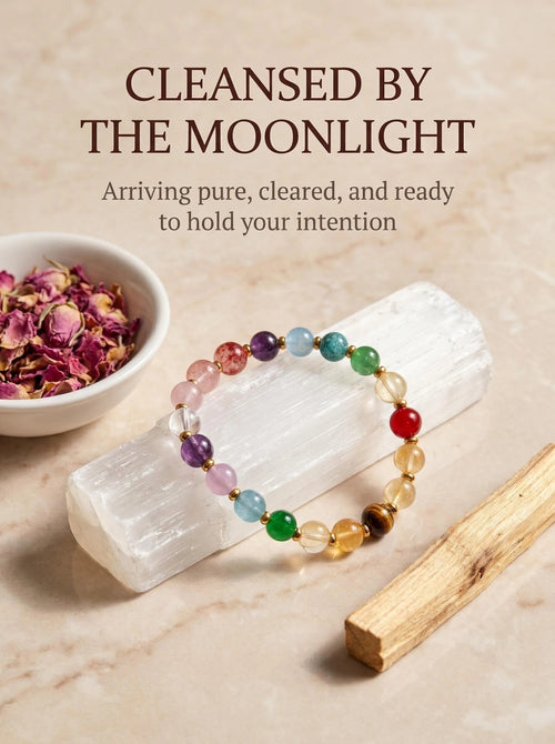 Full Spectrum Crystal Bracelet | 12-Stone Seven Chakra Healing Bracelet