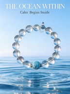 The Ocean Within | Bubble Clear Quartz & Larimar Bracelet